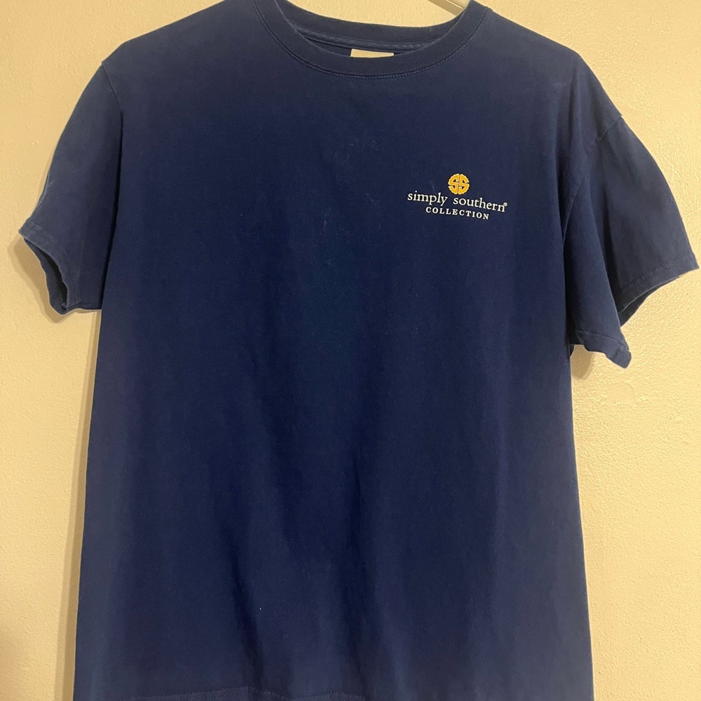 Simply Southern Blue Tee with Yellow Bicycle Design
